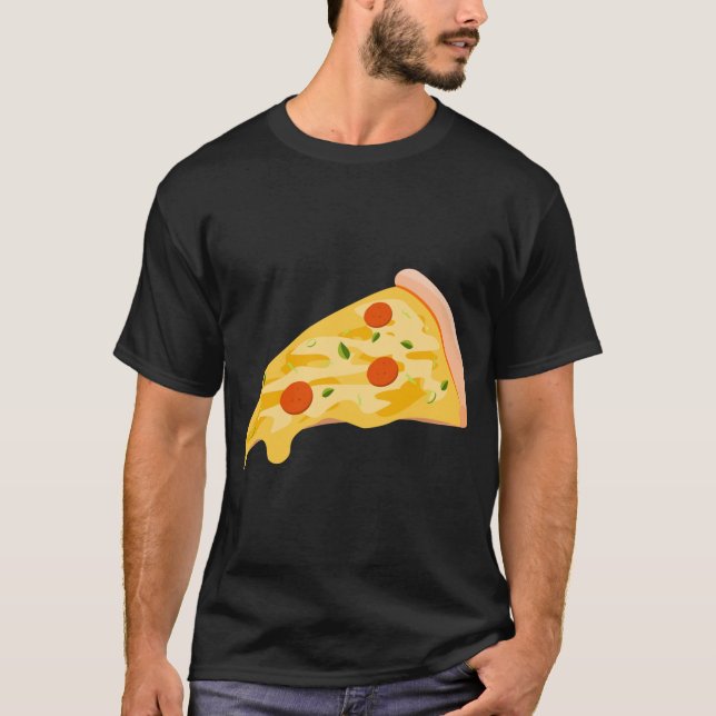 Camiseta Fatia De Pizza De Pepperoni Comida De Lixo (Frente)