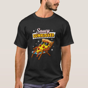 Camiseta Fatia de Pizza Ensolarada e Atrevida Verão Diverti