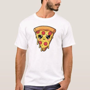 Camiseta Fatia de Pizza Kawaii Fofa Amor por Piz