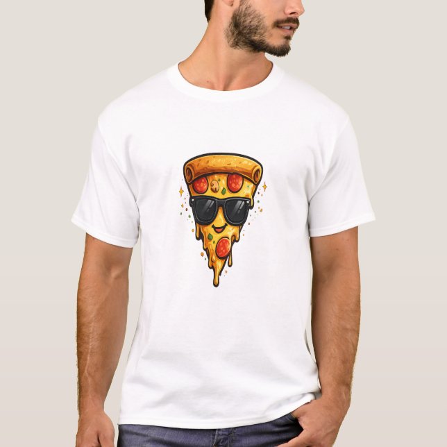 Camiseta Fatia de Pizza Legal com Óculos de Sol (Frente)