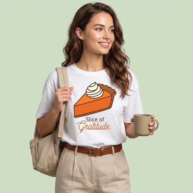Camiseta Fatia de Torta de Abóbora de Gratidão (Criador carregado)