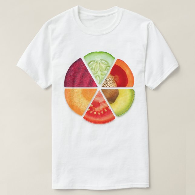 Camiseta Fatias vegetais (Frente do Design)