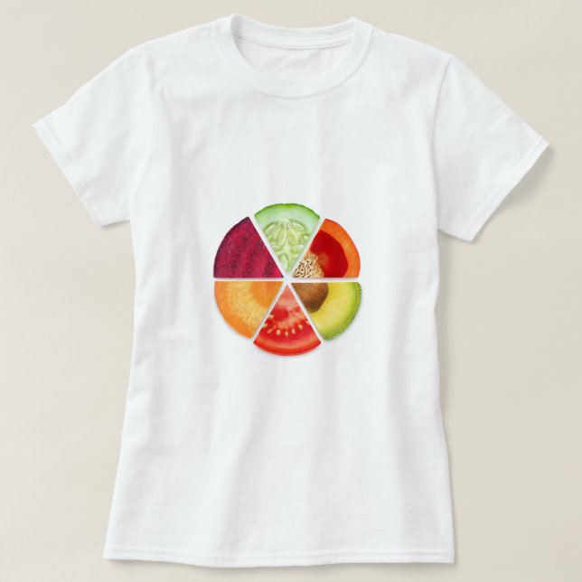 Camiseta Fatias vegetais (Frente do Design)