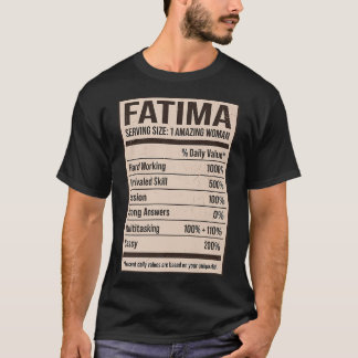 Camiseta Fatima Nutrição Fatos Nome Apelido Alias Título F