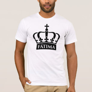 Camiseta Fátima - Símbolo da Coroa Design de Fé Minimalista