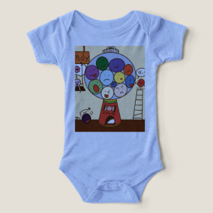 Camiseta "Fato de bebê azul com balão colorido Illustra