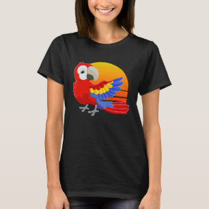 Camiseta Fato de Bebê de Arara Vermelha para Homens, Mulher