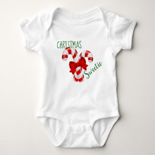 Camiseta Fato de bebê Docinho de Natal