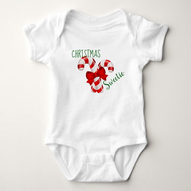 Camiseta Fato de bebê Docinho de Natal (Frente)
