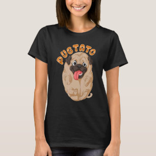 Camiseta Fato de Cão Batata Pug Pugtato Meme Homens e mulh