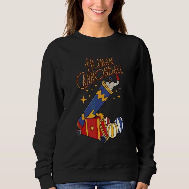 Camiseta Fato de Círculo de Canhão Humano Para Um Circo   (Frente)