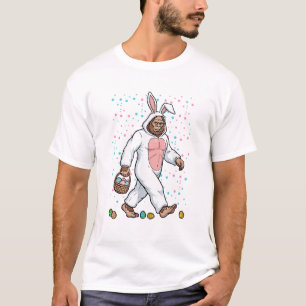 Camiseta Fato de Coelho da Páscoa Bigfoot Divertido Sasquat