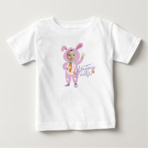 Camiseta Fato de Coelho de Páscoa Tendência Foto Personaliz
