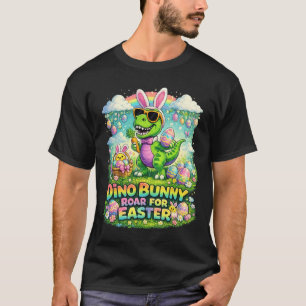 Camiseta Fato de Coelho T-rex Fantasia de Páscoa para Menin