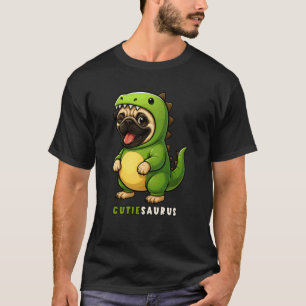 Camiseta Fato de Dinossauro Pug Amante de Trex Animal Doce