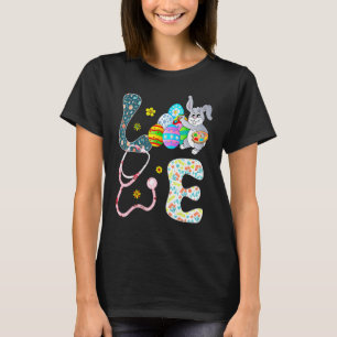 Camiseta Fato de Enfermeira de Cuidados Bunny Estetoscópio