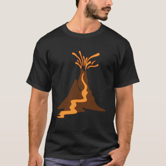Camiseta Fato de Erupção Vulcânica para Halloween Fantasia 