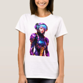 Camiseta Fato de espaço apertado vestido por uma mulher