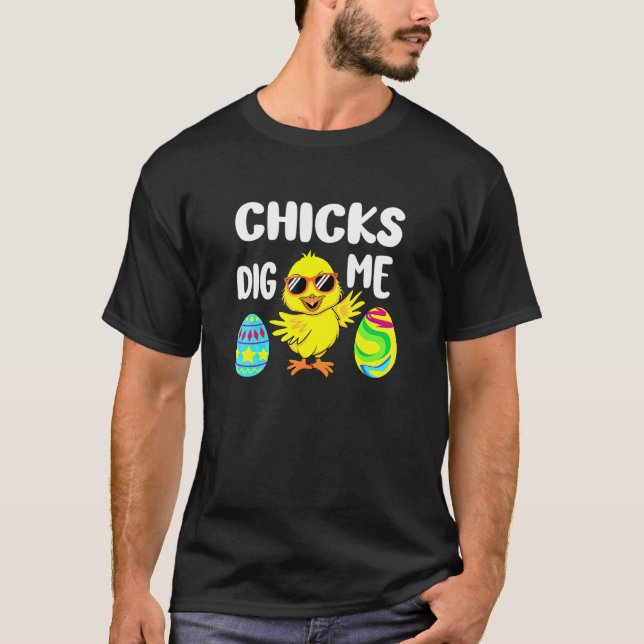 Camiseta Fato de Galinha do Dia de Páscoa Buchicks Dig Me P (Frente)