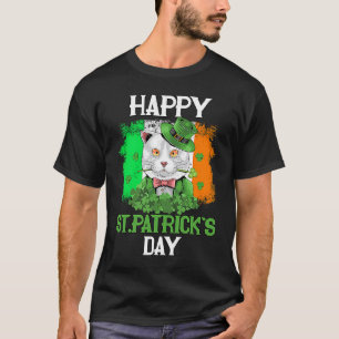 Camiseta Fato de Gato do Dia de São Patrício Gatinho Irland