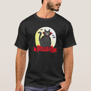 Camiseta Fato de Gato Vampurr Vampiro Gato Mal-Humorado de 