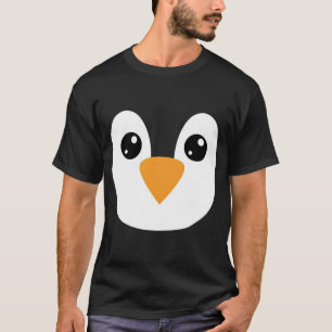 Camiseta Fato de Halloween Cara de Pinguim Fofo Festa de An