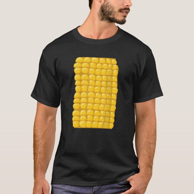 Camiseta Fato de Halloween de Milho Pipoca Grão de Milho Ag (Frente)