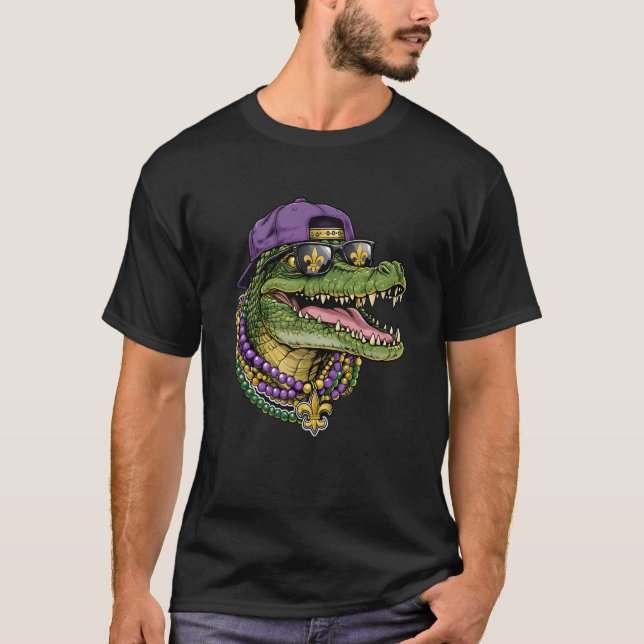 Camiseta Fato de Jacaré do Carnaval Mardigator para Homens  (Frente)