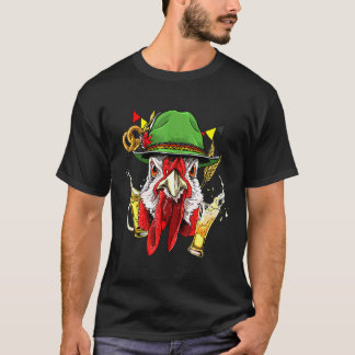 Camiseta Fato de Lederhosen Oktoberfest de Frango Cerveja A