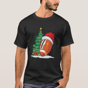 Camiseta Fato De Natal Para Homens Da Bola De Futebol Santa
