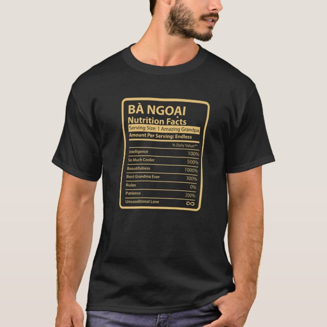 Camiseta Fato de Nutrição Avó Vietnamita - Ba Ngoai Prese (Frente)