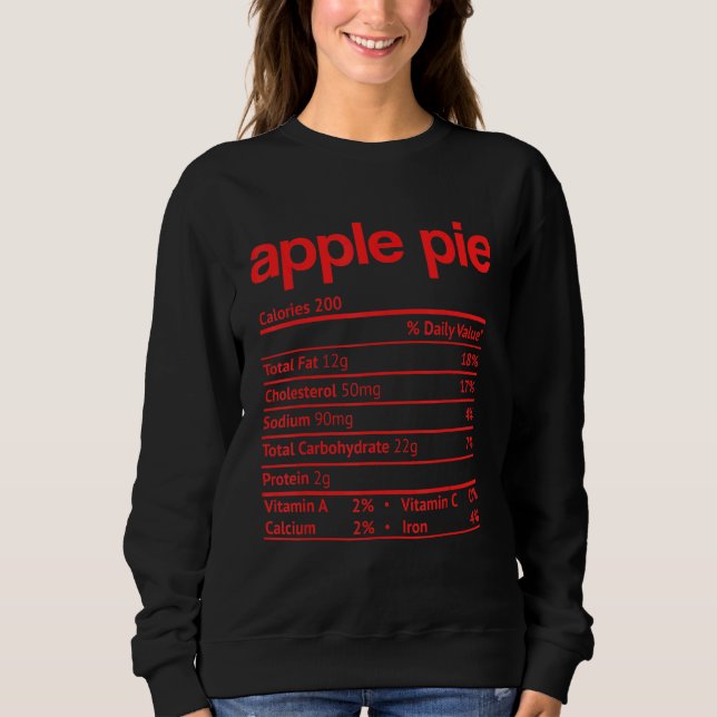 Camiseta Fato de Nutrição da Apple Pie no Natal (Frente)