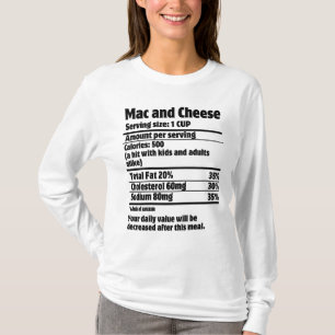 Camiseta Fato de Nutrição Mac e Queijo.w