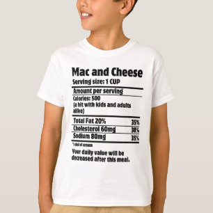 Camiseta Fato de Nutrição Mac e Queijo.w