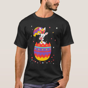 Camiseta Fato de Ovos Orelhas de Coelho Gráfico Dia de Pásc