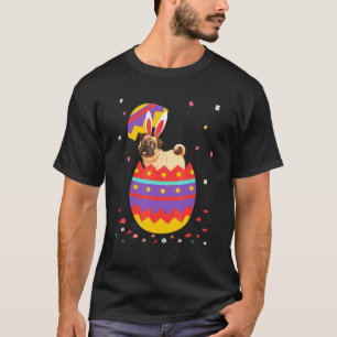 Camiseta Fato de Ovos Orelhas de Coelho Gráfico Dia de Pásc
