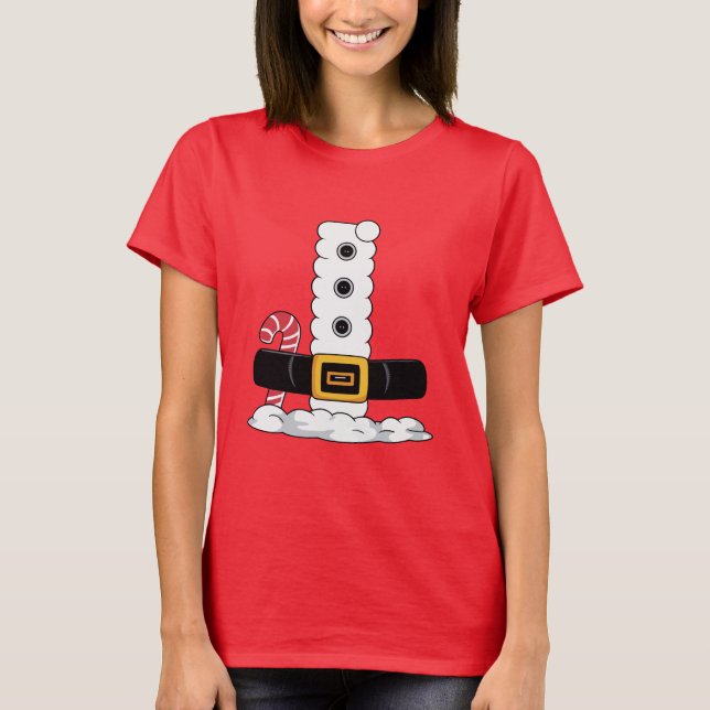 Camiseta Fato de Papai Noel Presente de Natal  (Frente)