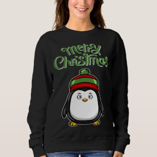 Camiseta Fato de Pinguim Preto para Crianças Feliz Natal Pa