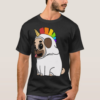 Camiseta Fato de unicórnio pug