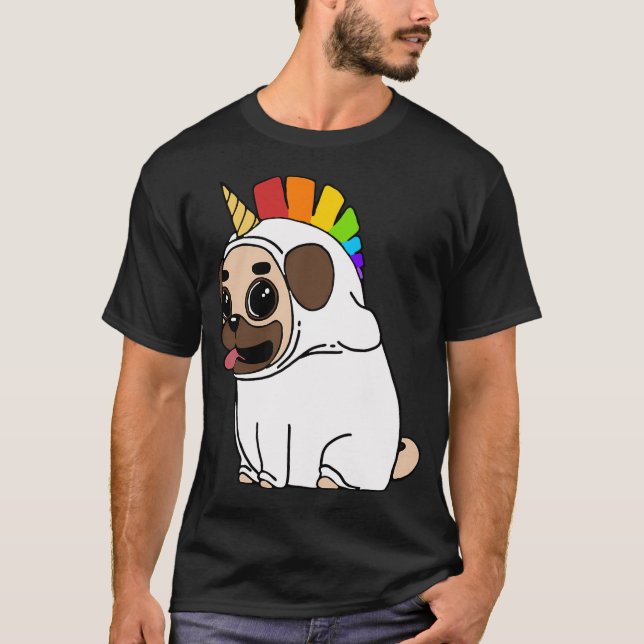 Camiseta Fato de unicórnio pug (Frente)
