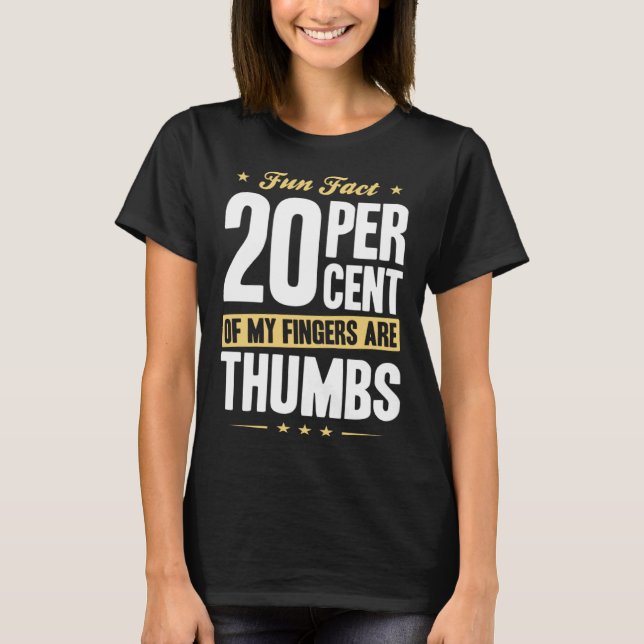 Camiseta Fato Divertido 20% Dedos Dedos Humilham Matemática (Frente)
