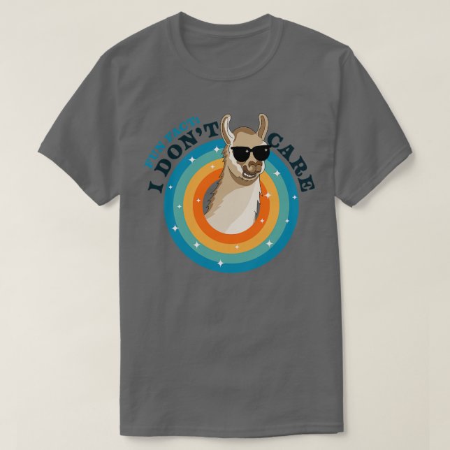Camiseta Fato Divertido Não Me Importo Com Engraçado Llama  (Frente do Design)