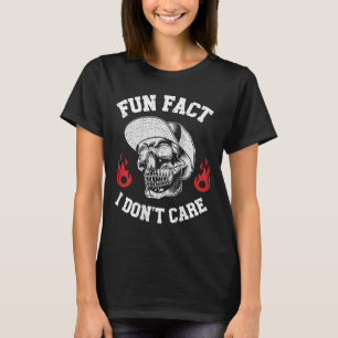 Camiseta Fato divertido Não me importo com esqueleto engraç