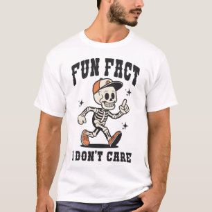Camiseta Fato divertido Não me importo com esqueleto engraç