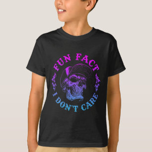 Camiseta Fato Divertido Não Me Importo, Engraçado Sar Esque