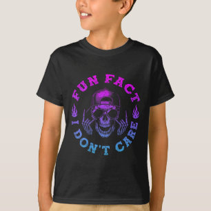 Camiseta Fato Divertido Não Me Importo, Engraçado Sar Esque