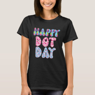 Camiseta Fato do Dia Internacional do Ponto Colorido Groovy