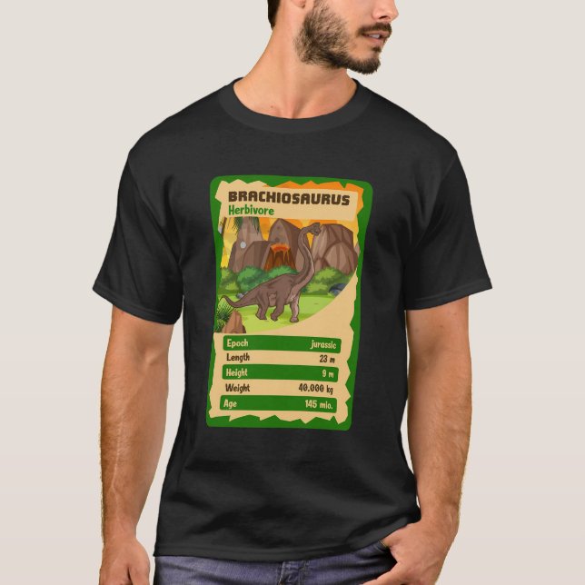 Camiseta Fato do Dinossauro do Brachiossauro da Placa Quart (Frente)