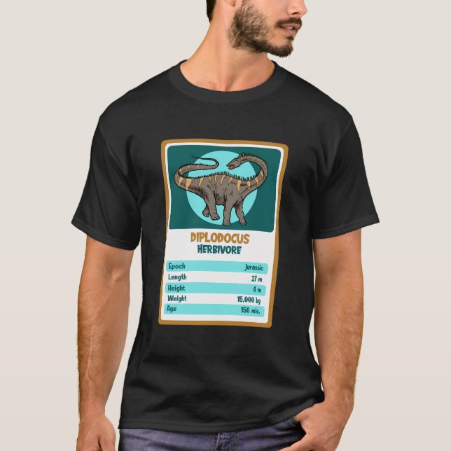 Camiseta Fato do Dinossauro do Diplodocumental da Placa Qua (Frente)