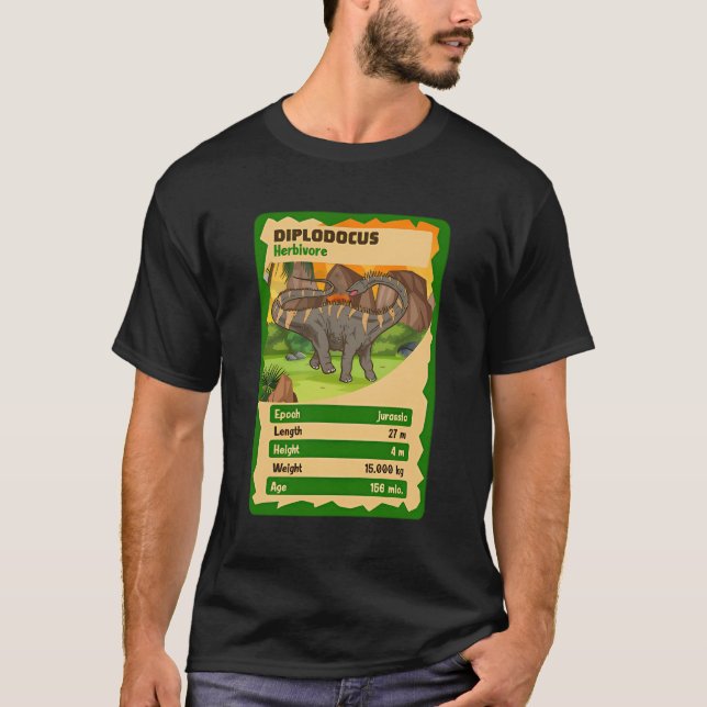 Camiseta Fato do Dinossauro do Diplodocumental da Placa Qua (Frente)
